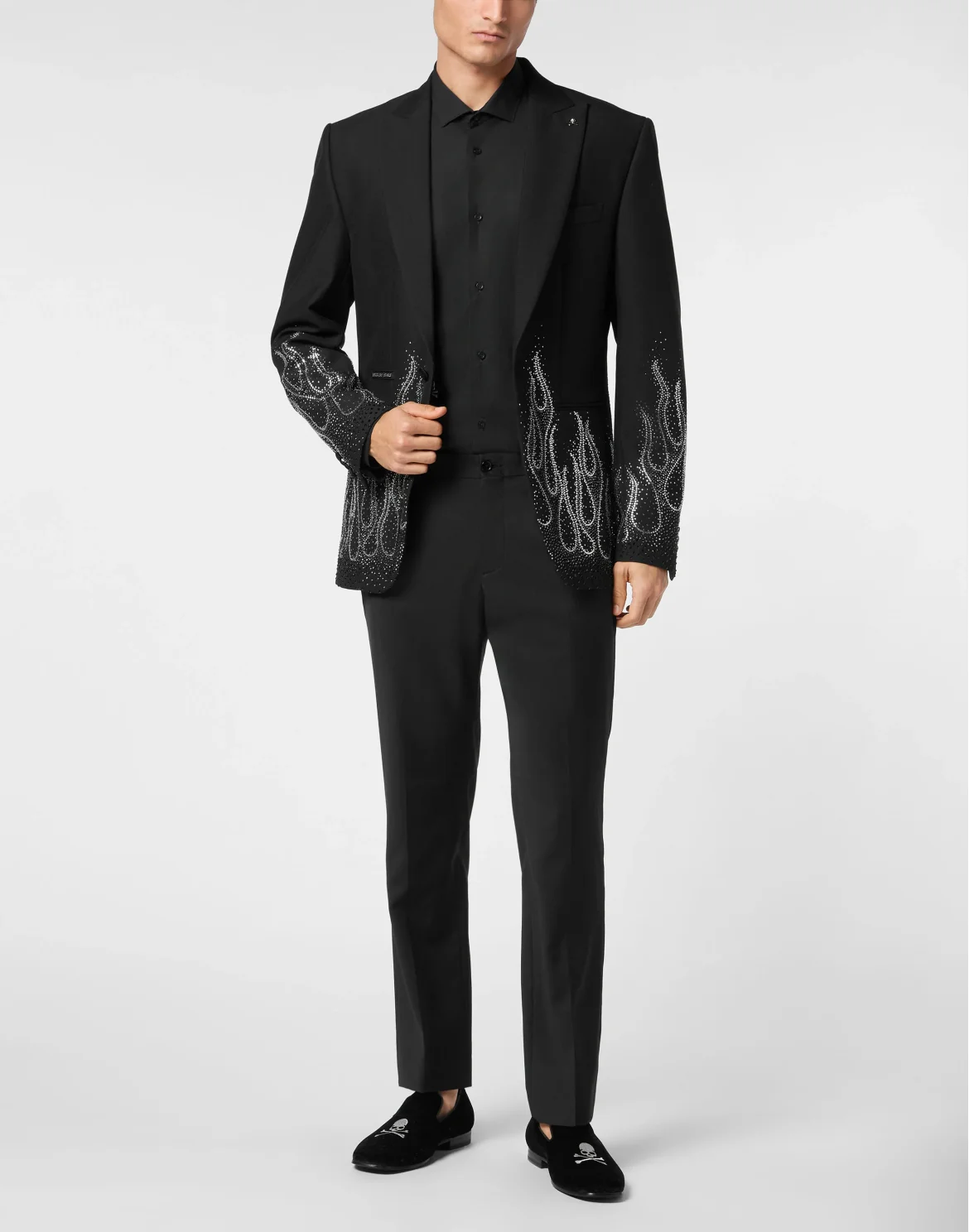 Gabardine Blazer LS Strass Flame, цвет: Черный