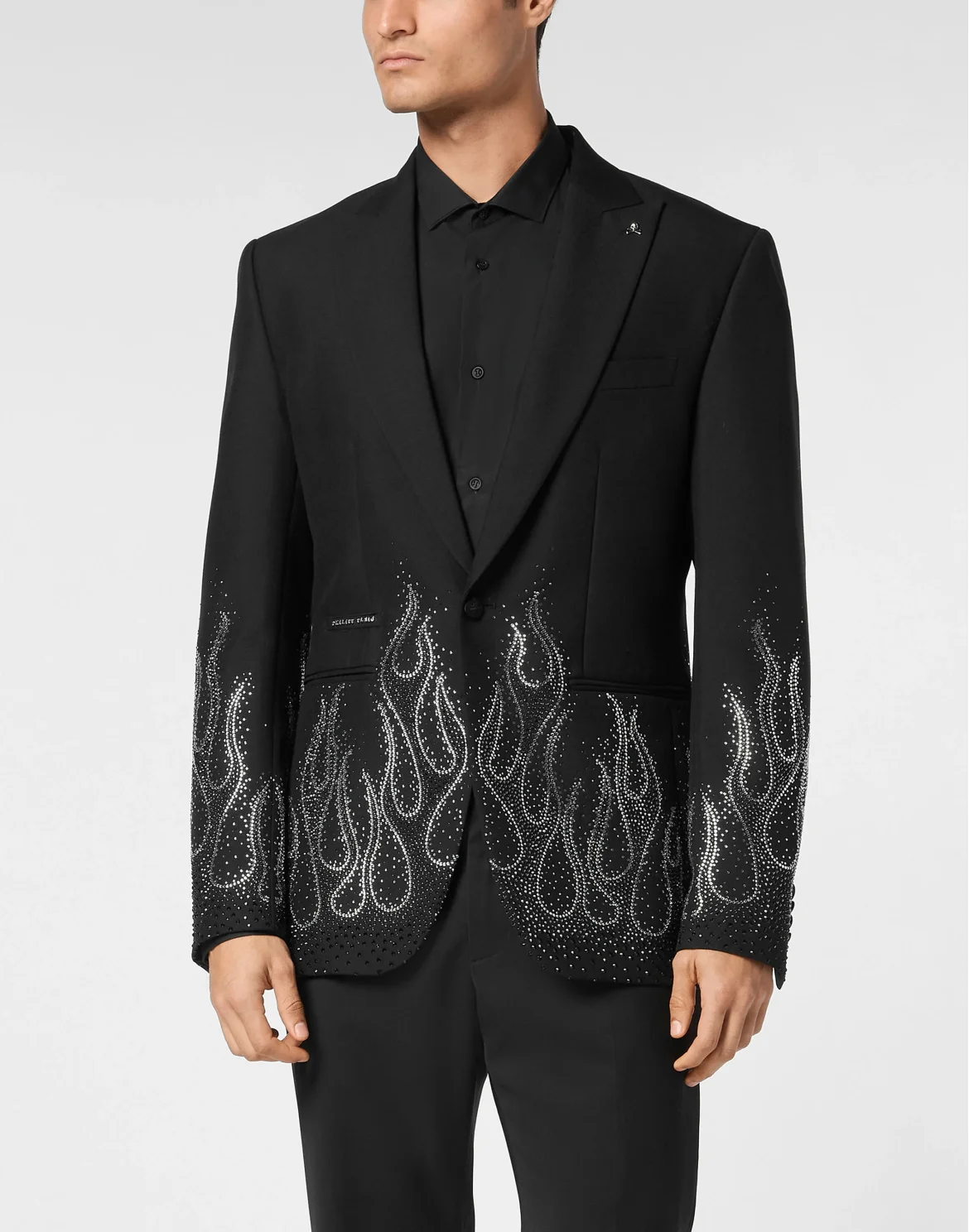 Gabardine Blazer LS Strass Flame, цвет: Черный