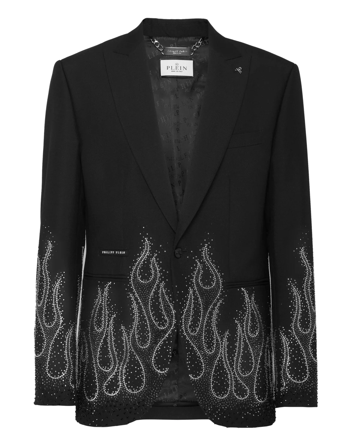 Gabardine Blazer LS Strass Flame, цвет: Черный