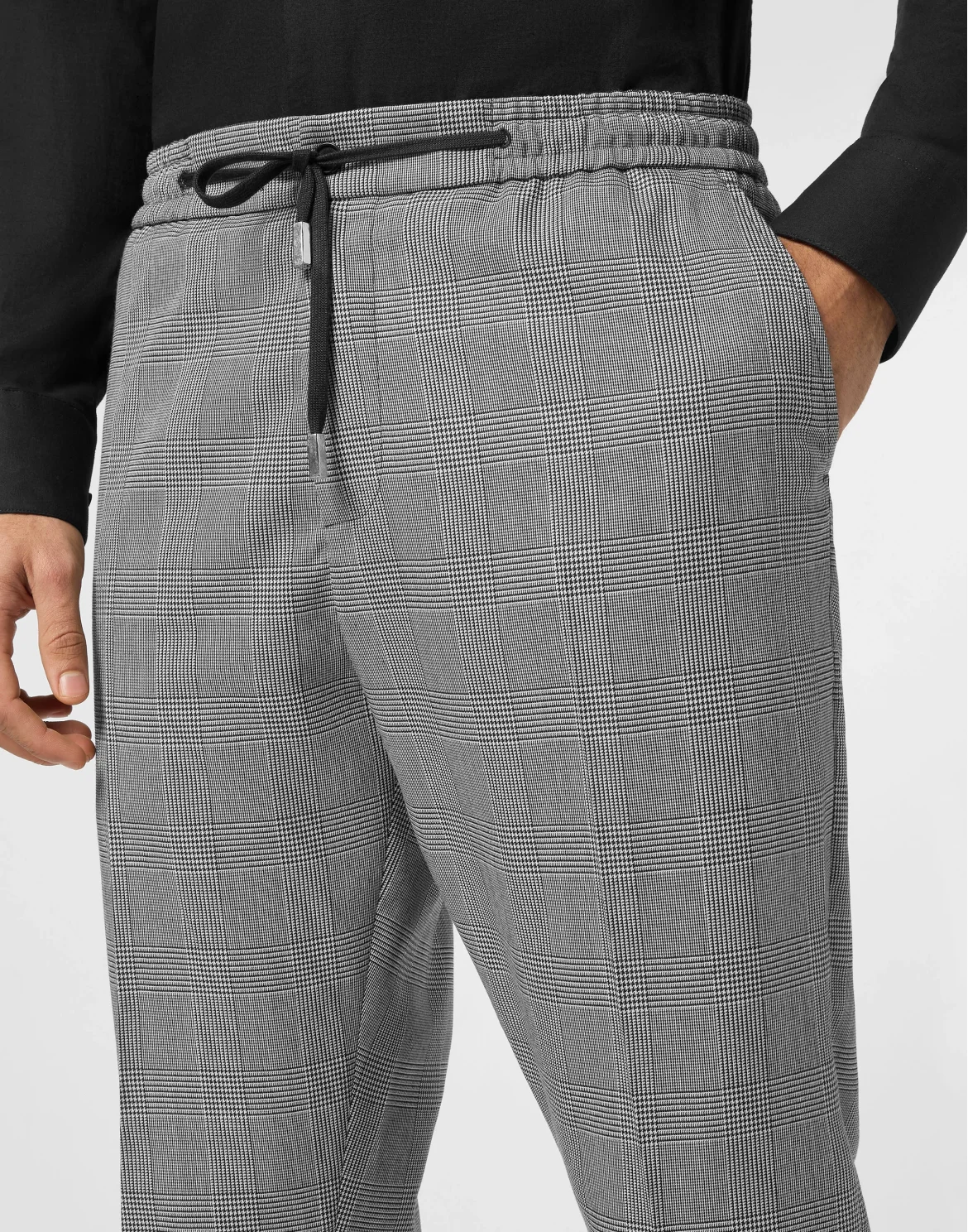 Checkered Jogging Trousers, цвет: Черный