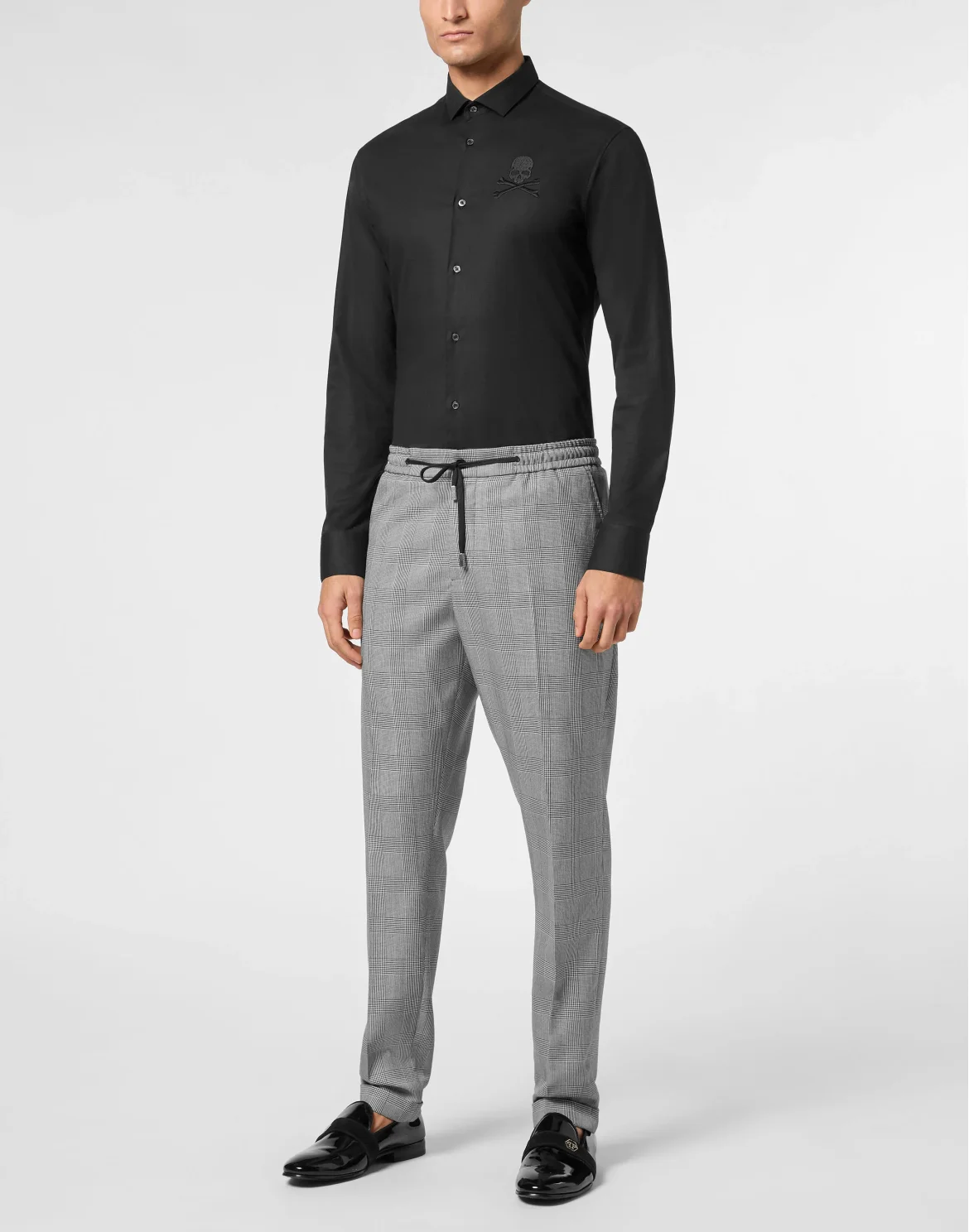 Checkered Jogging Trousers, цвет: Черный