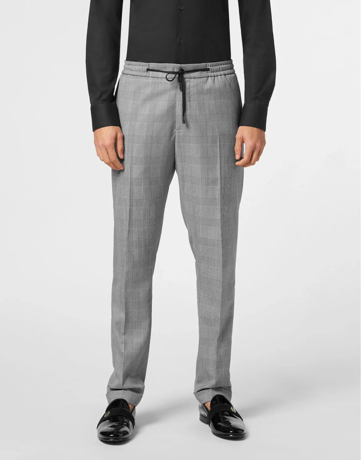 Checkered Jogging Trousers, цвет: Черный