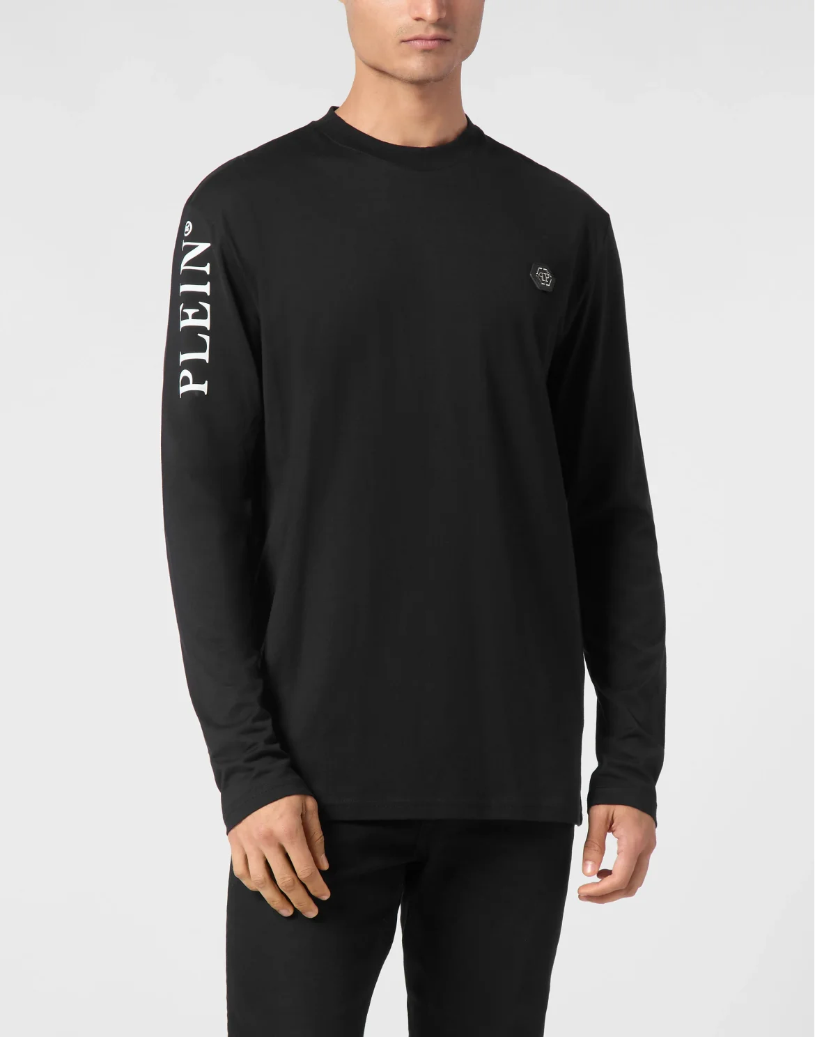 T-shirt Round Neck Long-Sleeve, цвет: Черный
