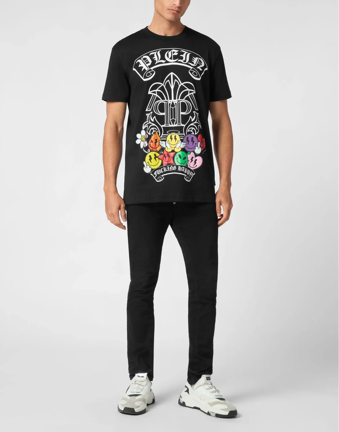 T-shirt Round Neck SS Smile, цвет: Черный