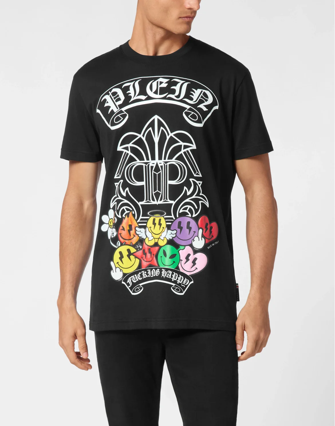 T-shirt Round Neck SS Smile, цвет: Черный