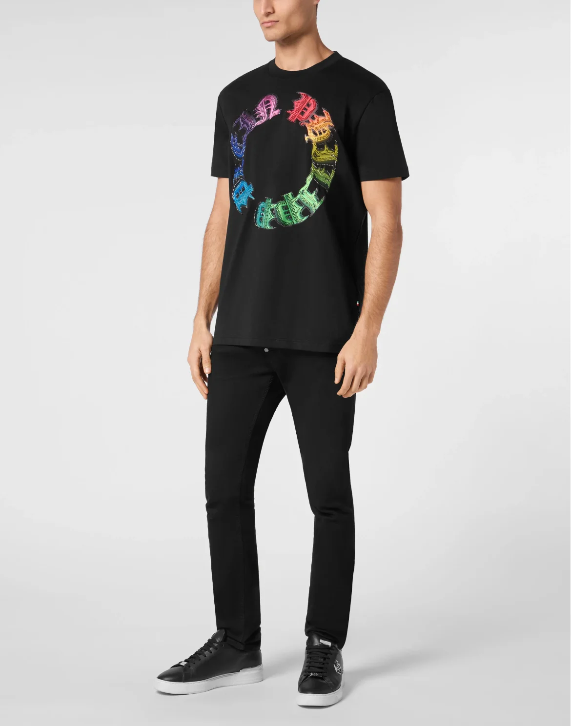 T-shirt Round Neck SS Stones Rainbow, цвет: Черный