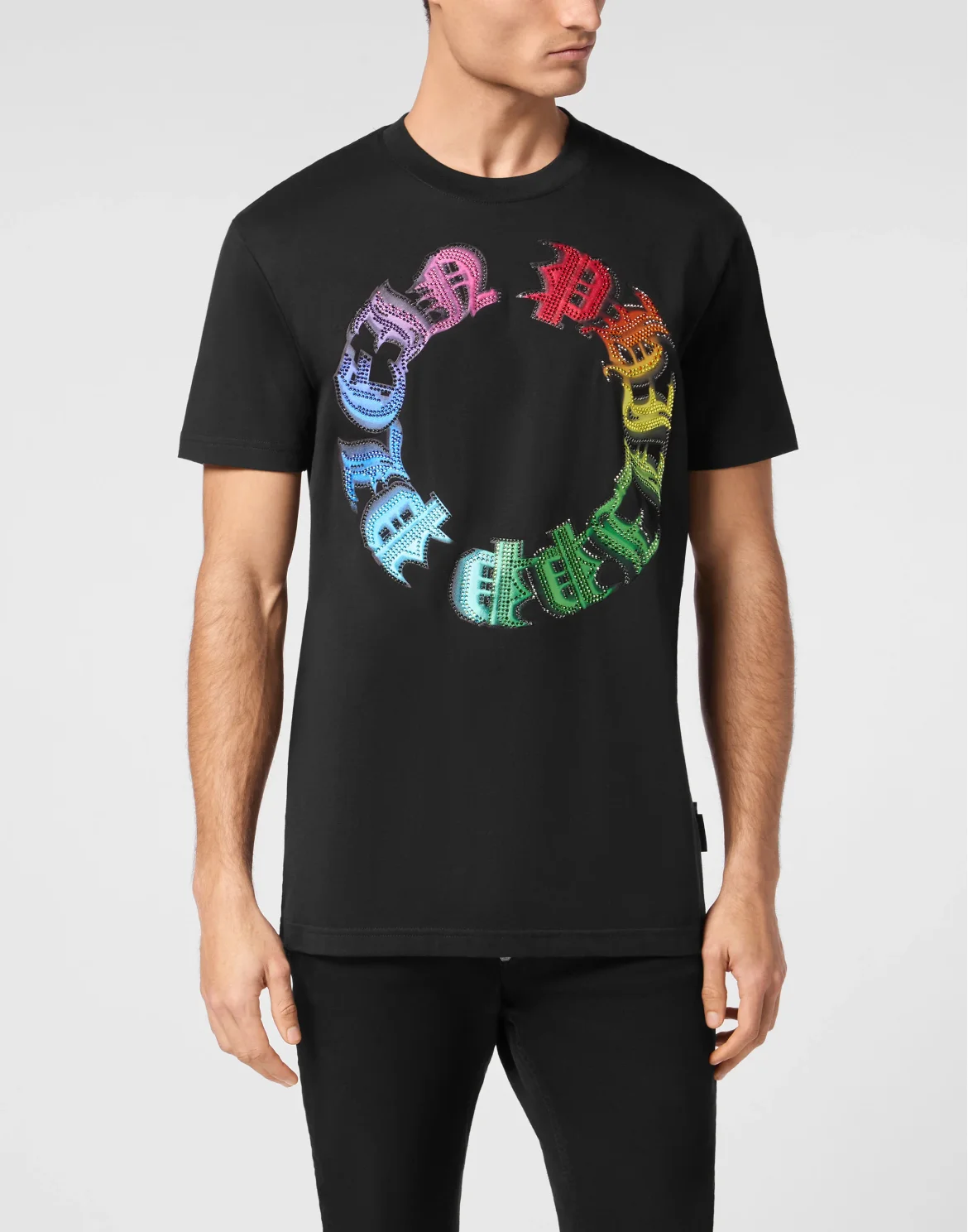 T-shirt Round Neck SS Stones Rainbow, цвет: Черный
