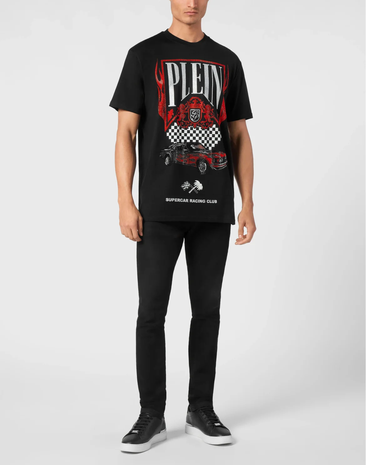 Jersey T-shirt Round Neck SS Strass Flame Racing, цвет: Черный