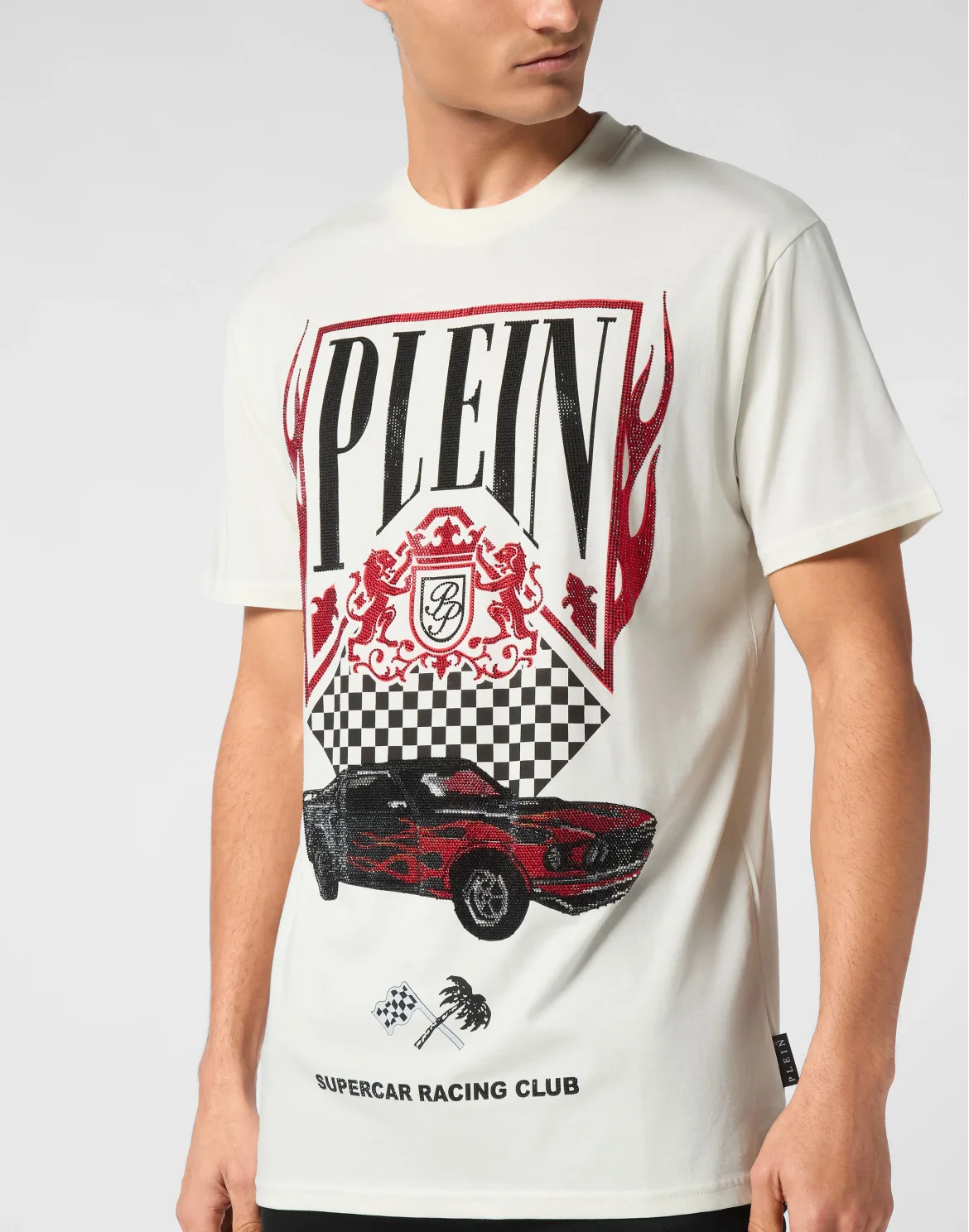Jersey T-shirt Round Neck SS Strass Flame Racing, цвет: Красный