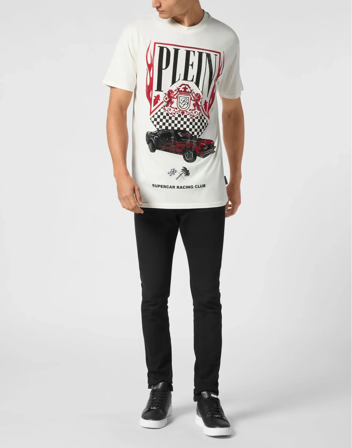 Jersey T-shirt Round Neck SS Strass Flame Racing, цвет: Красный