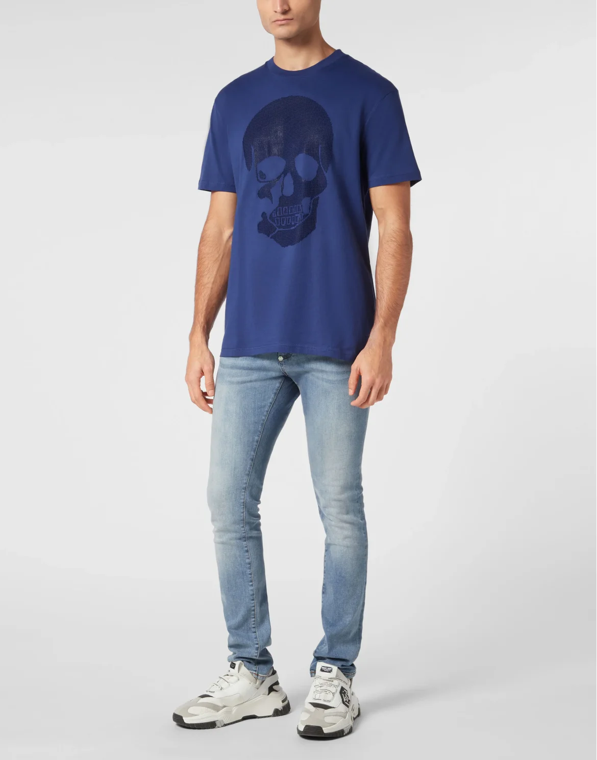 Jersey T-shirt Round Neck SS Skull, цвет: Синий
