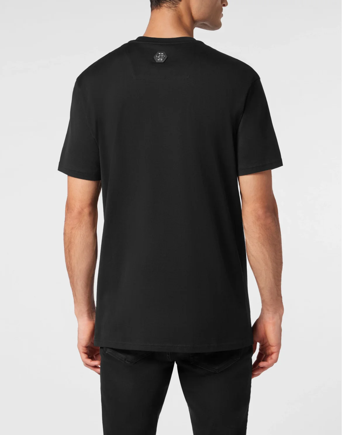 Jersey T-shirt Round Neck SS Strass Skull, цвет: Черный