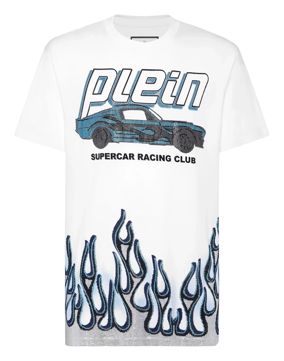 Jersey T-shirt Round Neck SS Strass Flame Racing, цвет: Белый