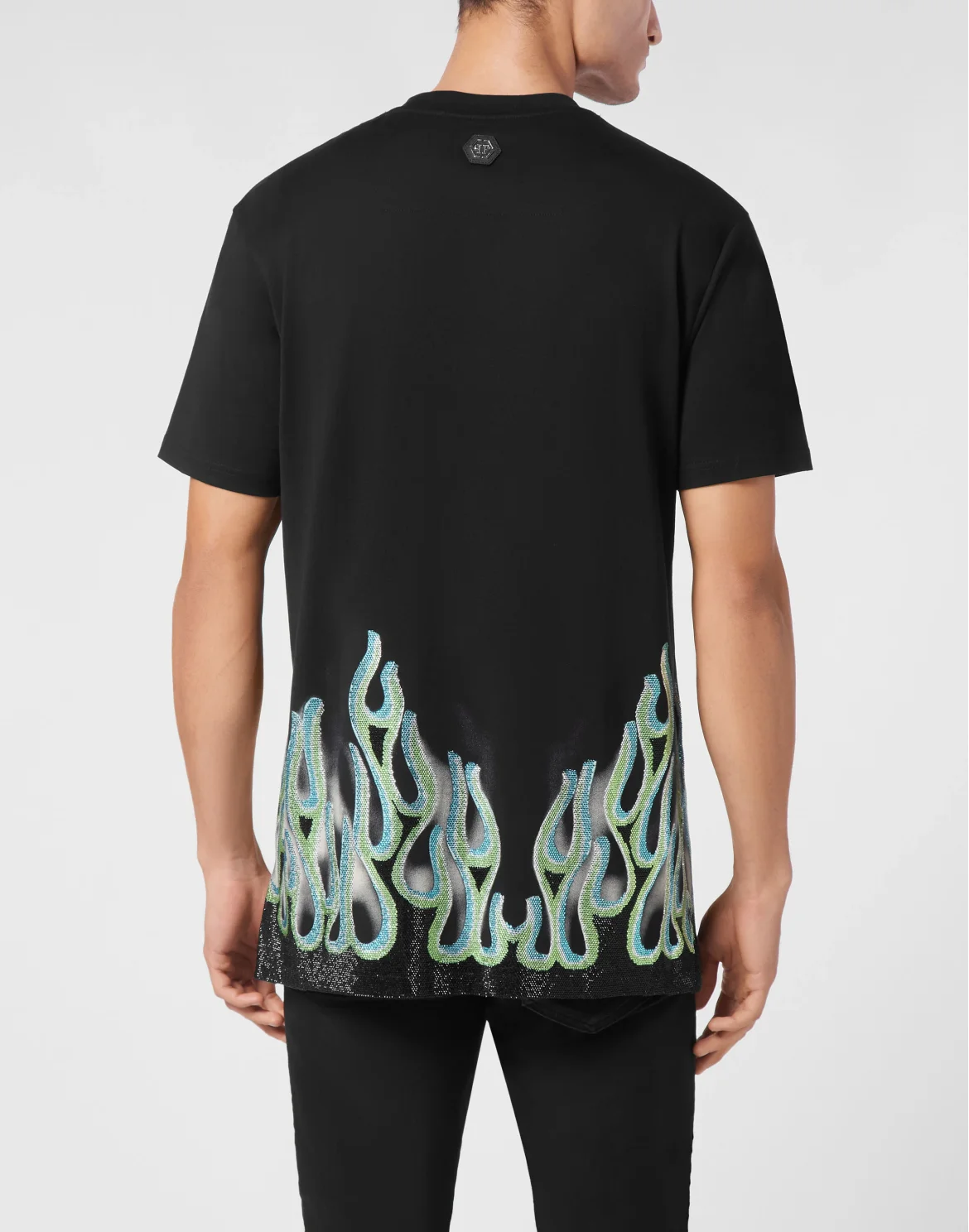 Jersey T-shirt Round Neck SS Strass Flame Racing, цвет: Черный