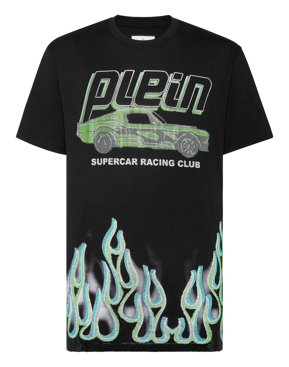 Jersey T-shirt Round Neck SS Strass Flame Racing, цвет: Черный