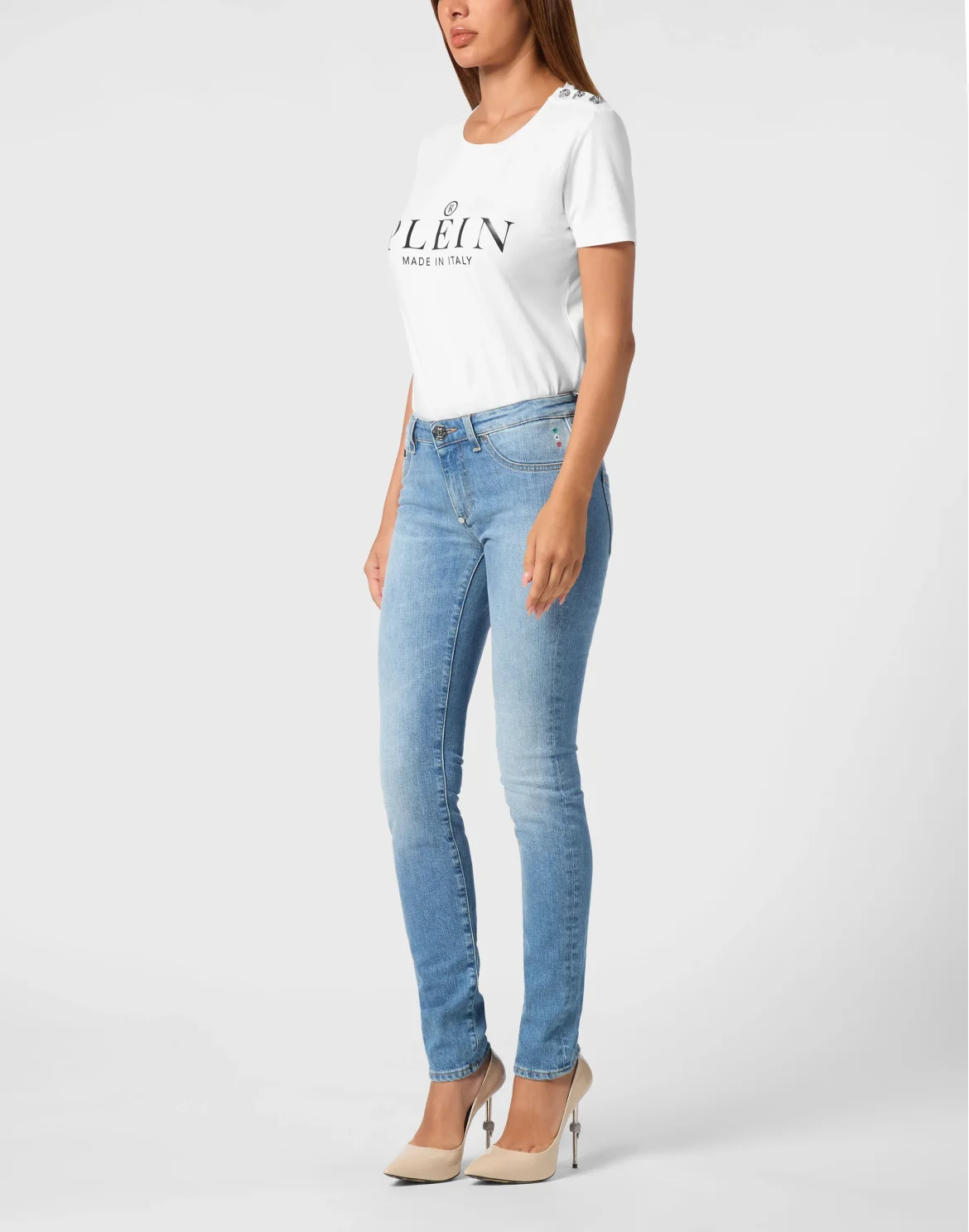 Slim Fit Denim Trousers, цвет: Голубой