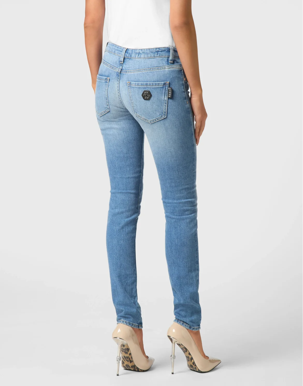 Slim Fit Denim Trousers, цвет: Голубой