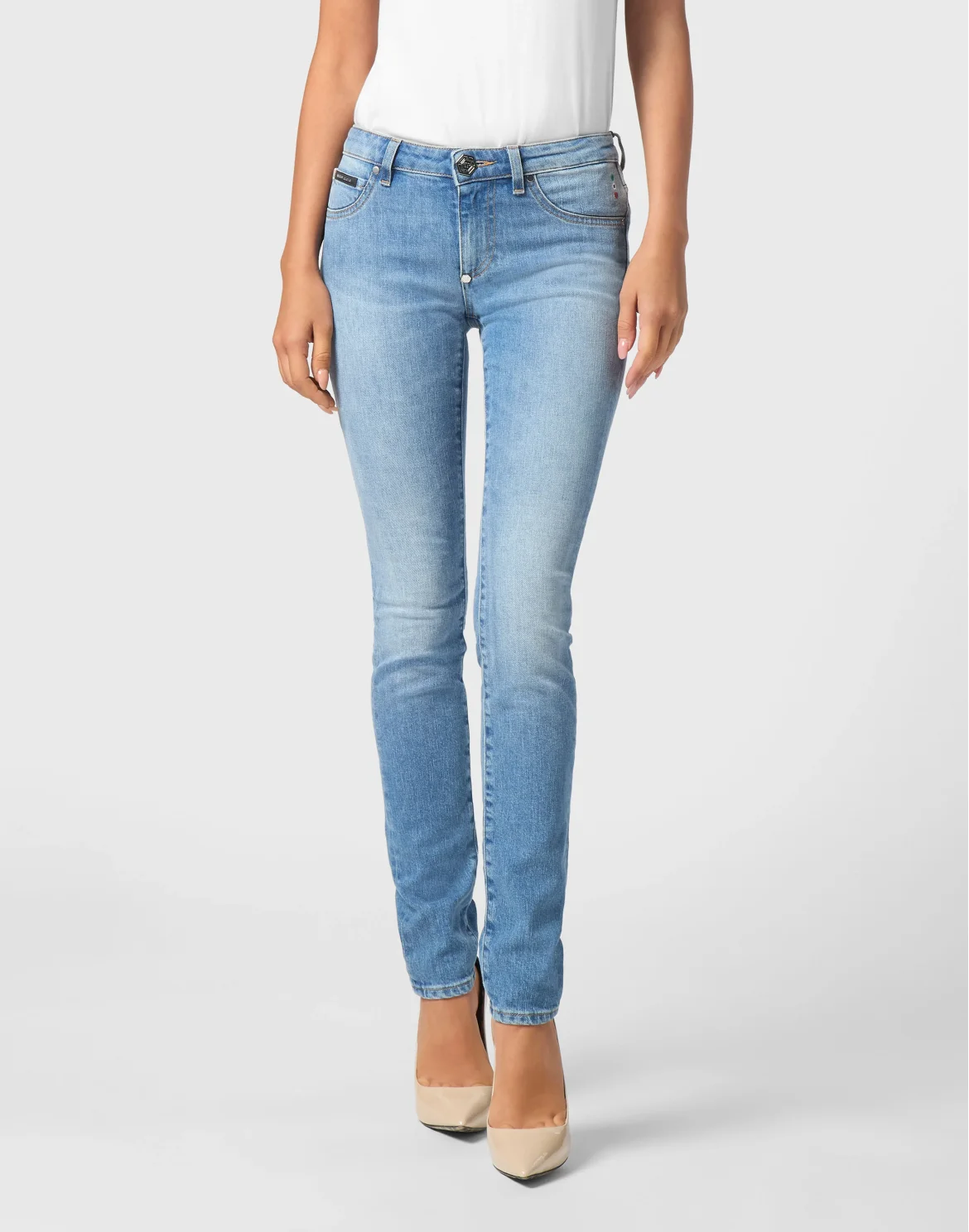 Slim Fit Denim Trousers, цвет: Голубой