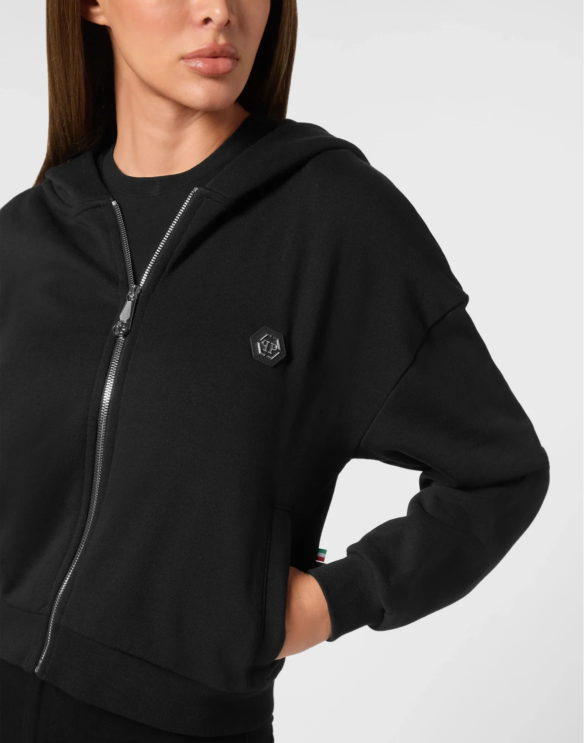 Sweatjacket Hoodie Jogging Smile, цвет: Черный