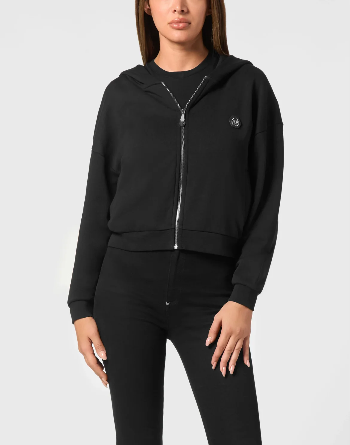 Sweatjacket Hoodie Jogging Smile, цвет: Черный