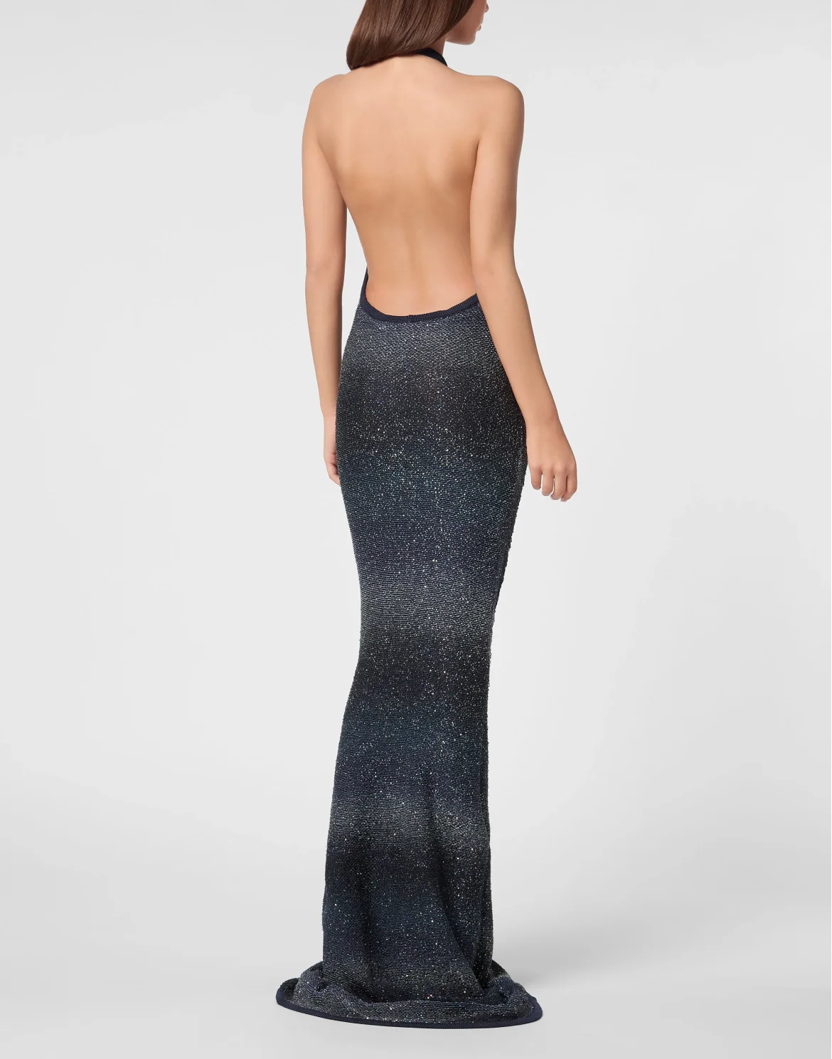 Paillettes Long Dress Multicutting, цвет: Черный