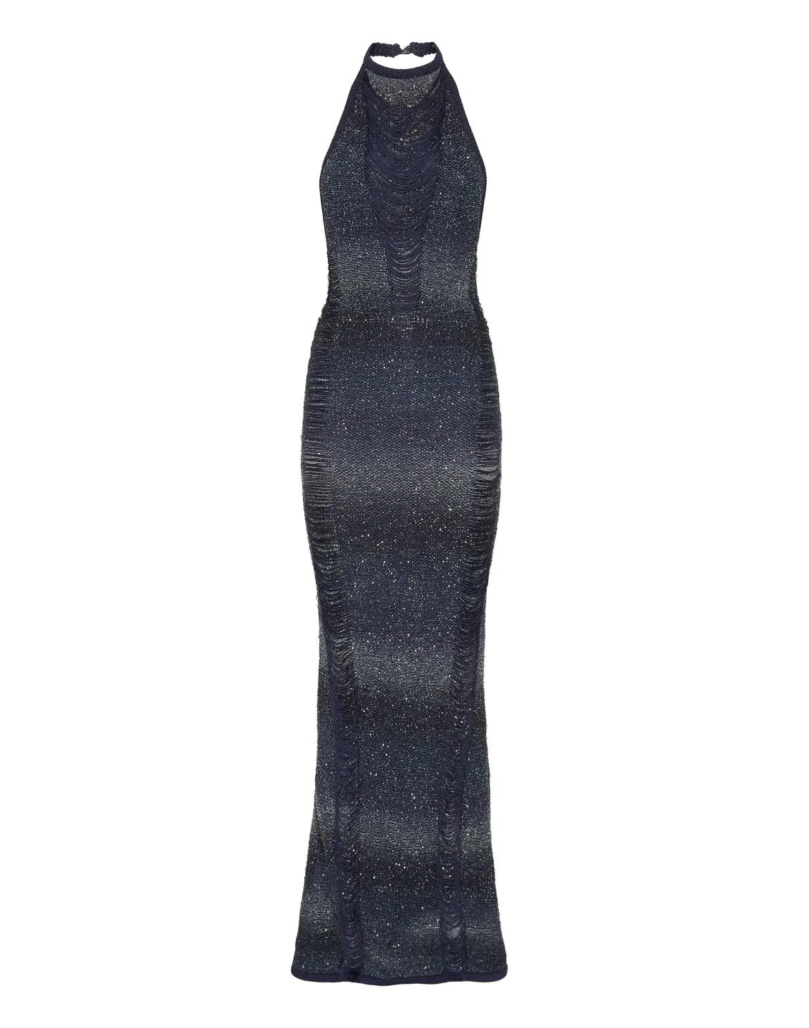 Paillettes Long Dress Multicutting, цвет: Черный
