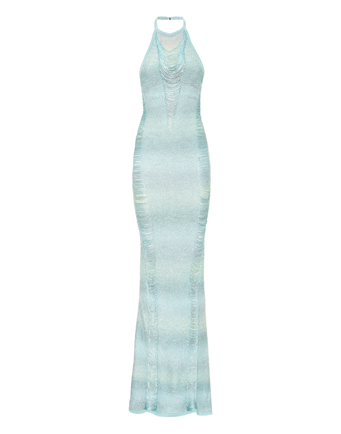 Paillettes Long Dress Multicutting, цвет: Синий