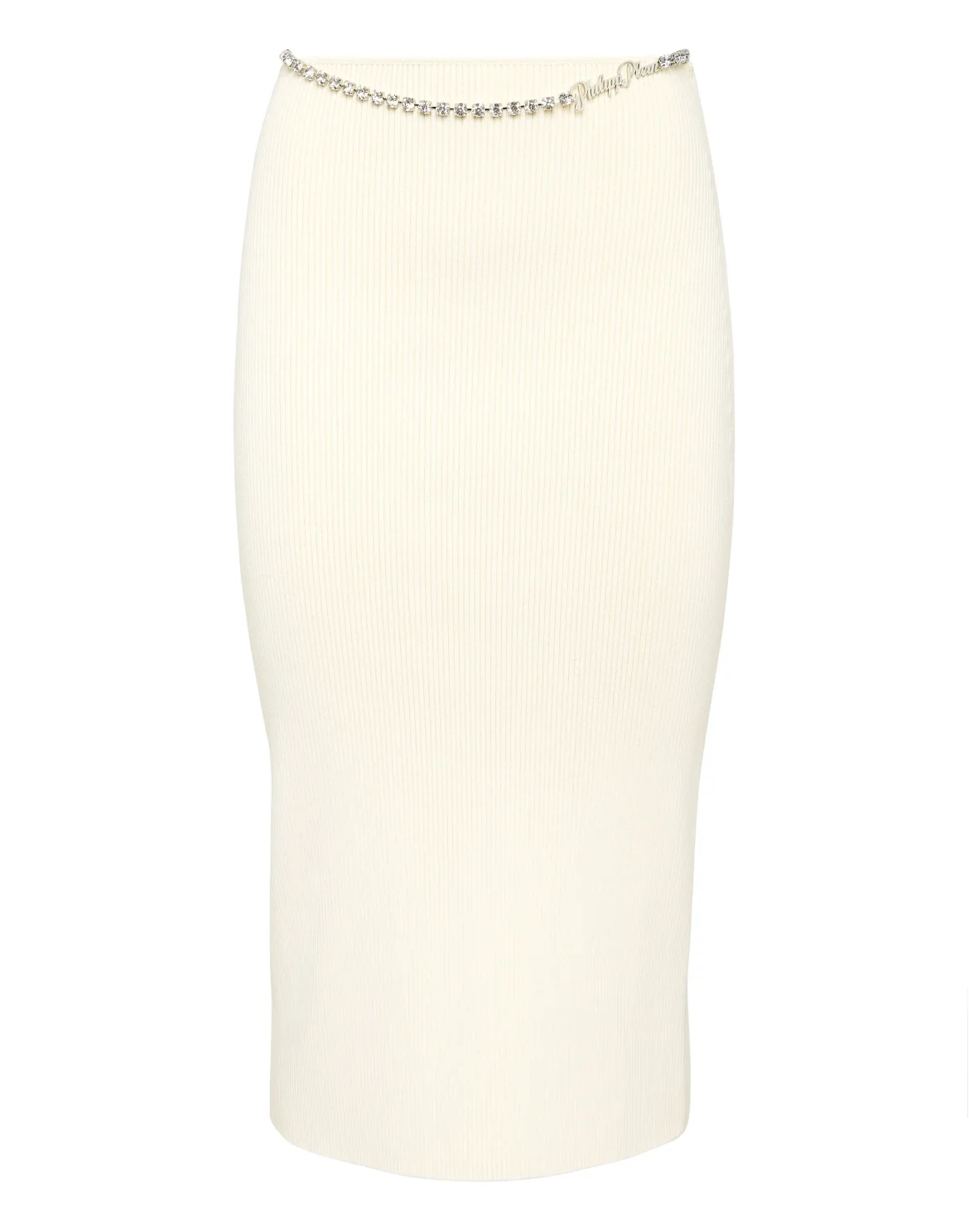 VISCOSE STRETCH MIDI SKIRT SIGNATURE, цвет: Белый