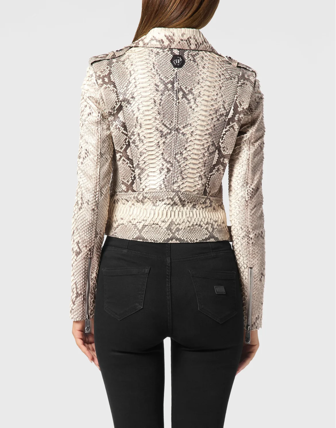 Python Leather Biker Jacket LS Flame, цвет: Мультиколор