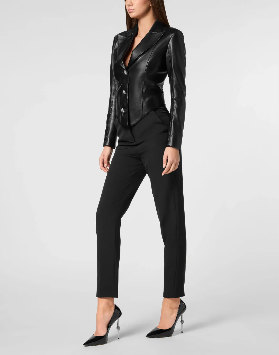 Vintage Leather Blazer LS Flame, цвет: Черный