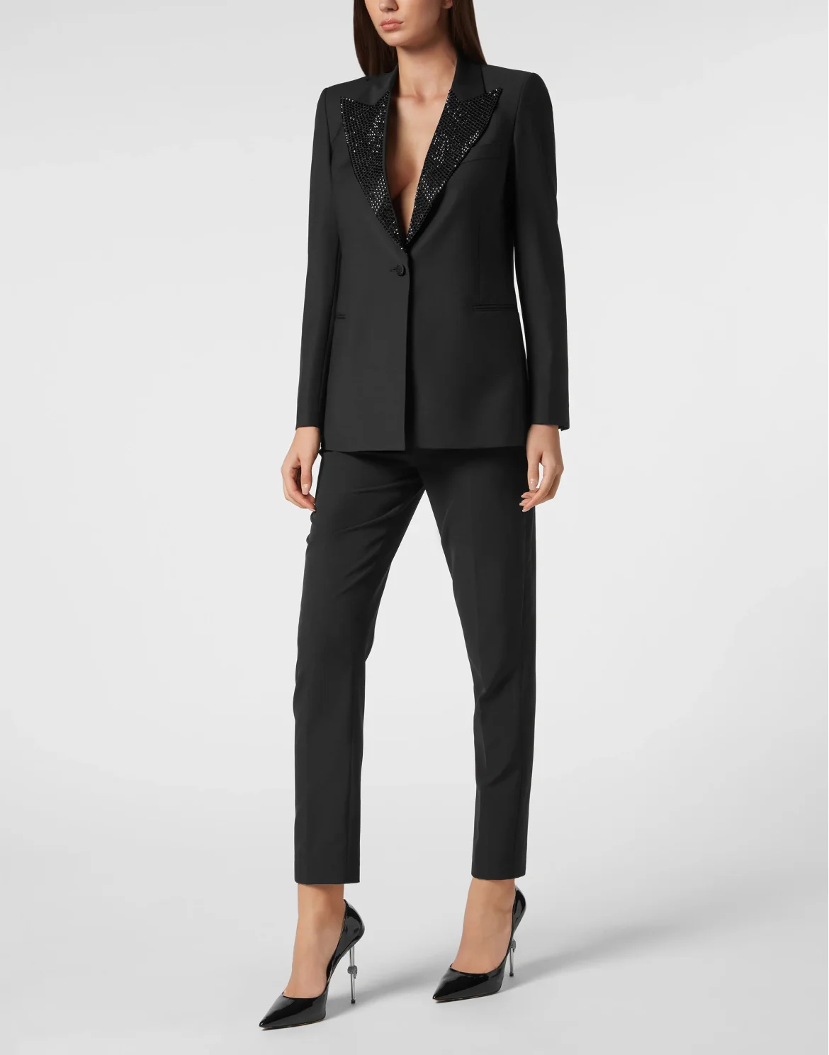 Wool Boxy Blazer Skull strass, цвет: Черный