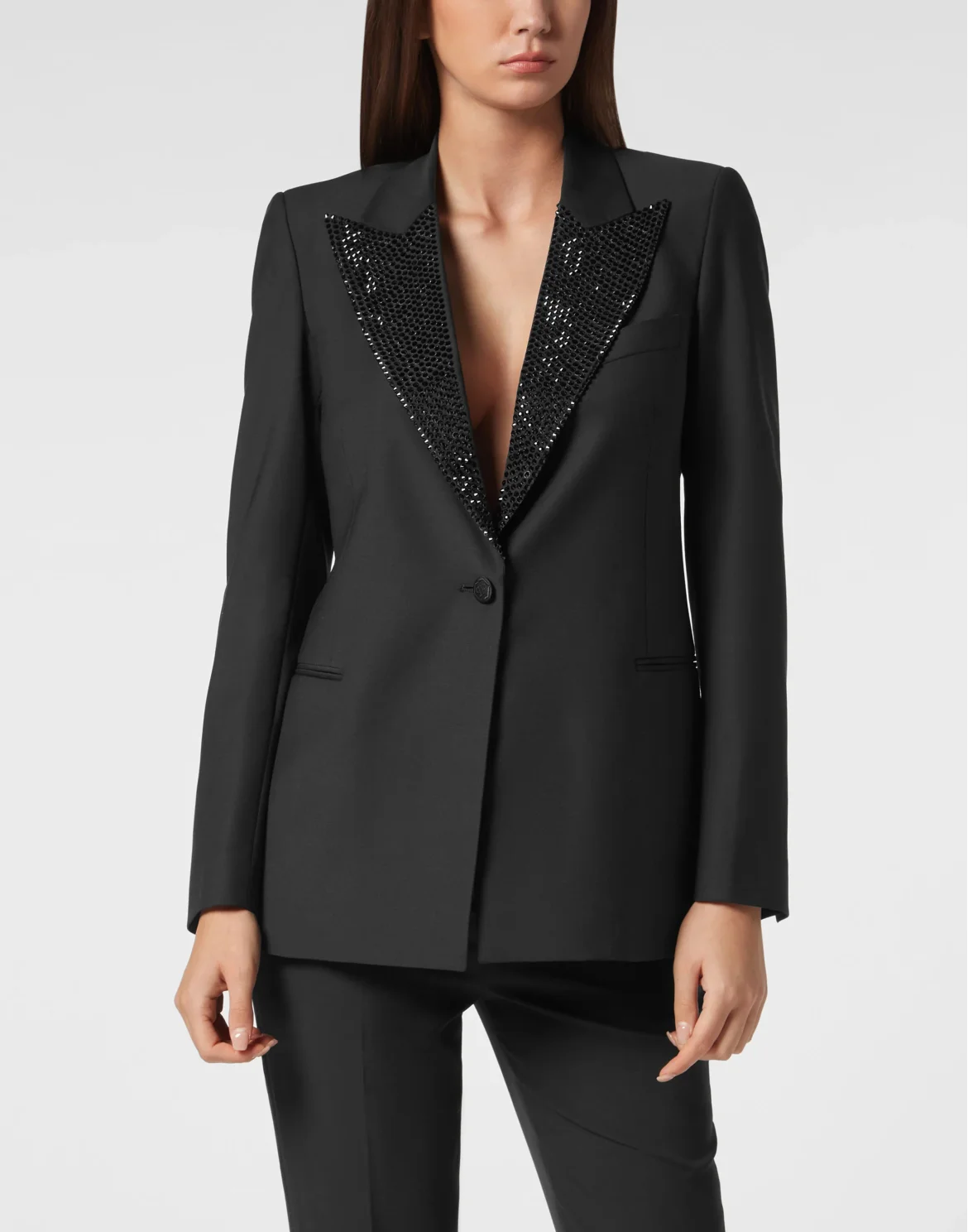 Wool Boxy Blazer Skull strass, цвет: Черный