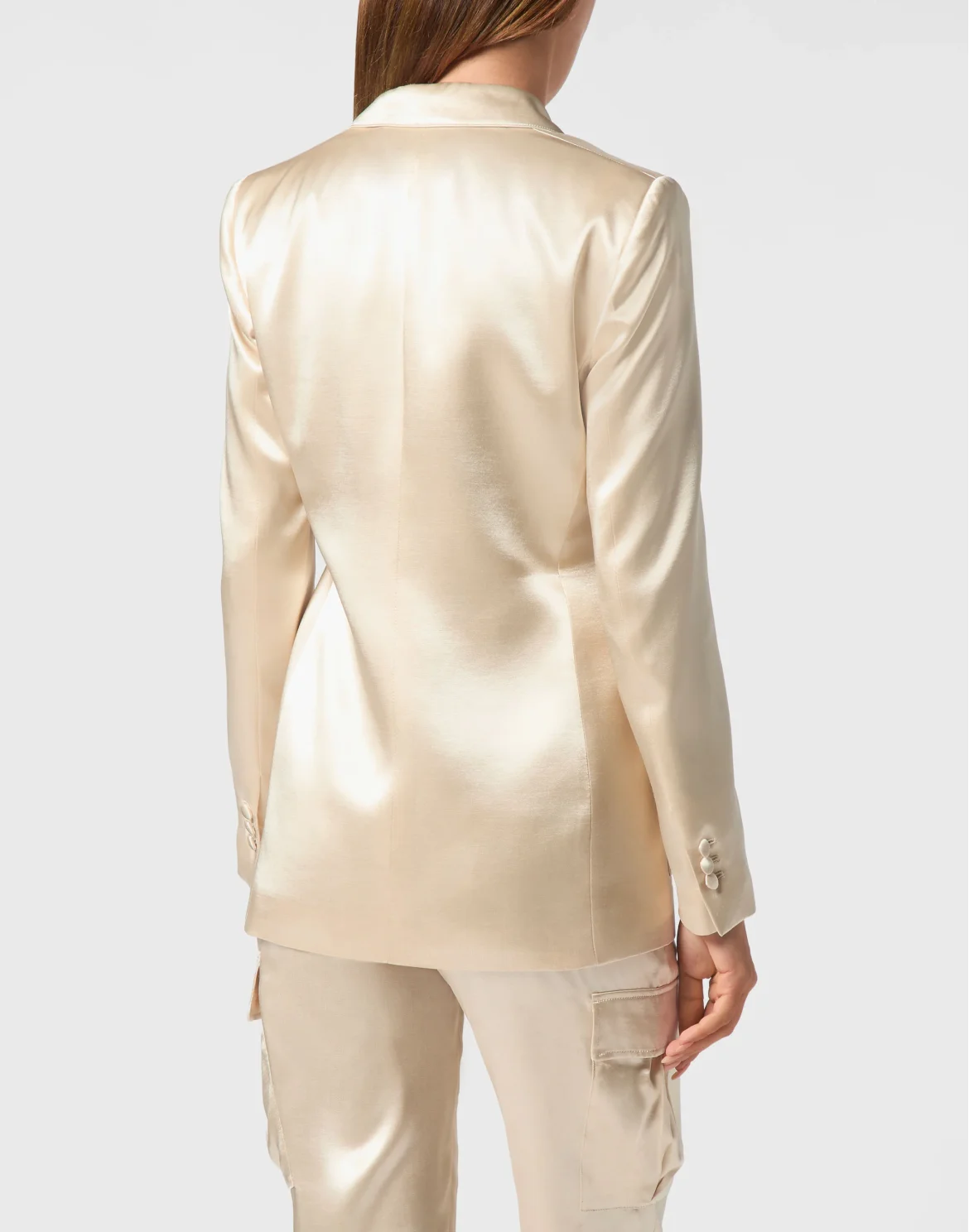 Satin Blazer LS, цвет: Бежевый