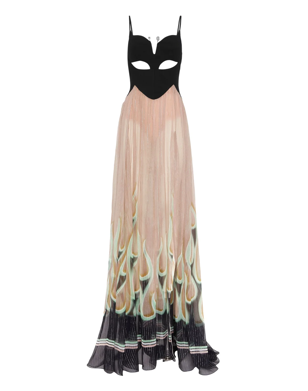 Chiffon Lurex Maxi Dress Flame, цвет: Розовый