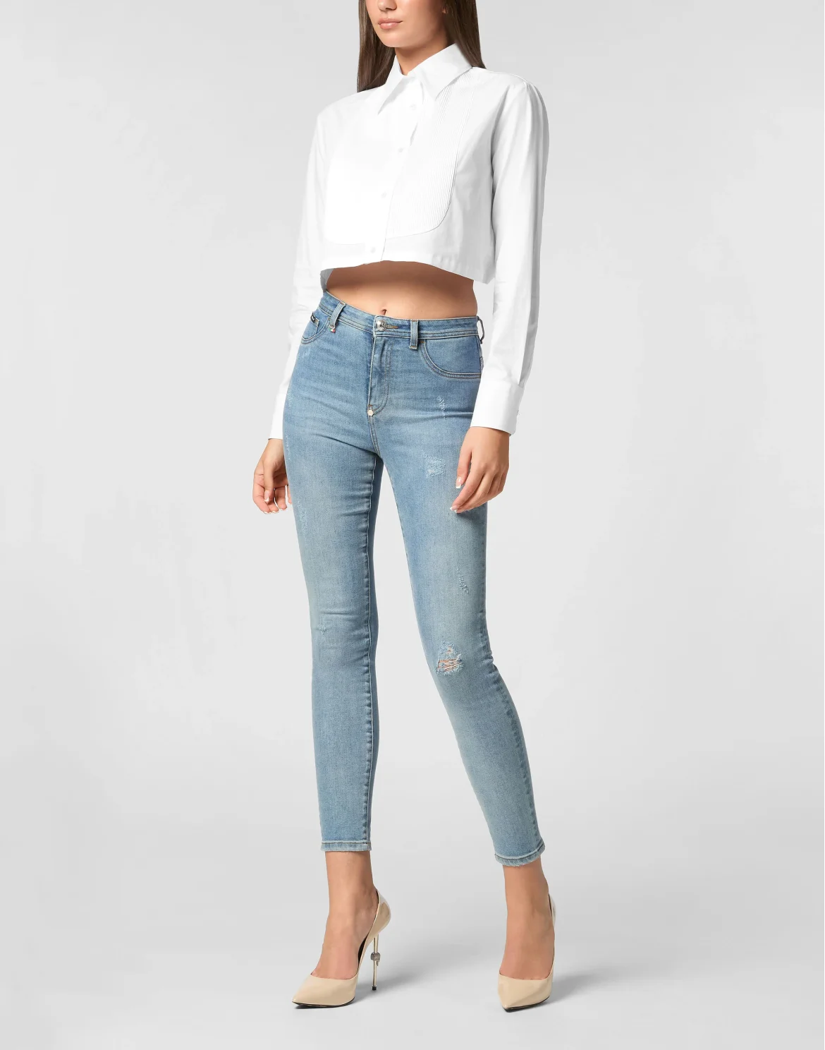 Cropped Shirt LS, цвет: Белый