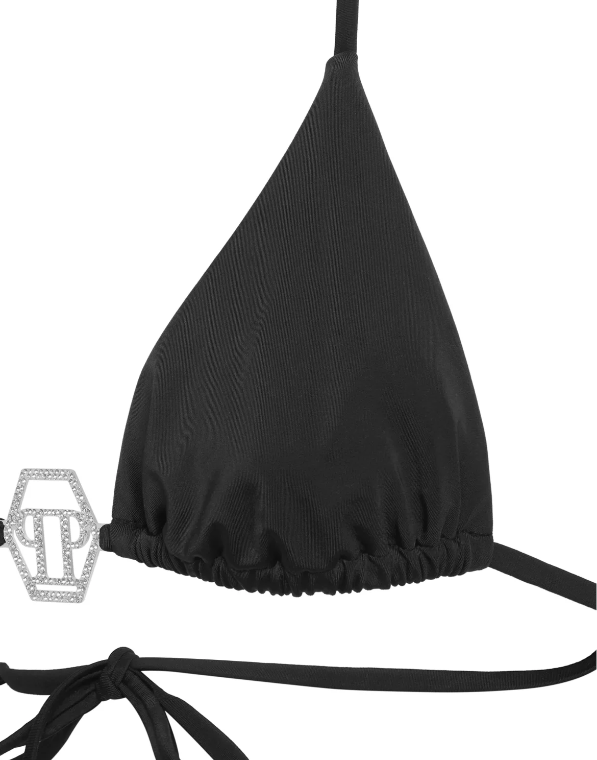 Swimwear Top Triangle Bra Crystal Hexagon, цвет: Черный