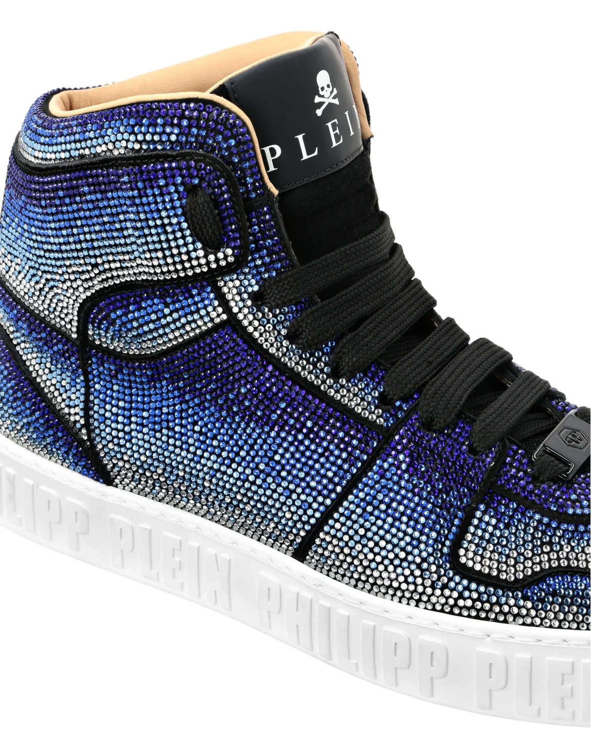 Suede Hi-Top Sneakers Strass Studs, цвет: Синий