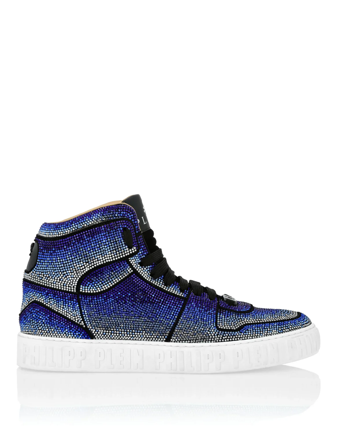 Suede Hi-Top Sneakers Strass Studs, цвет: Синий