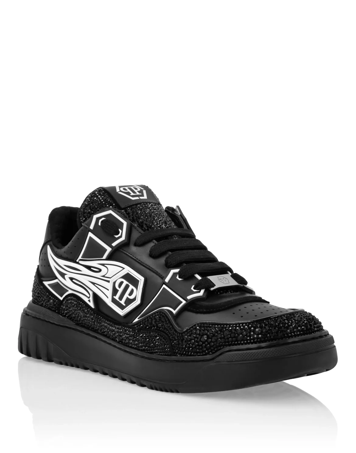 Leather Low-Top Sneakers Moon Walker, цвет: Черный