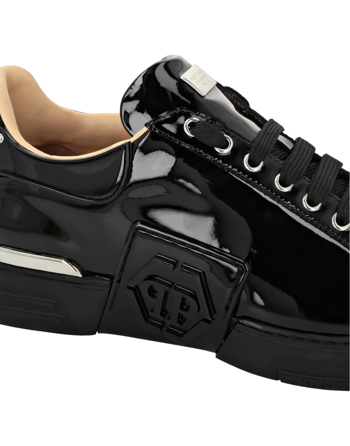 Patent Leather Lo-Top Sneakers Hexagon, цвет: Черный