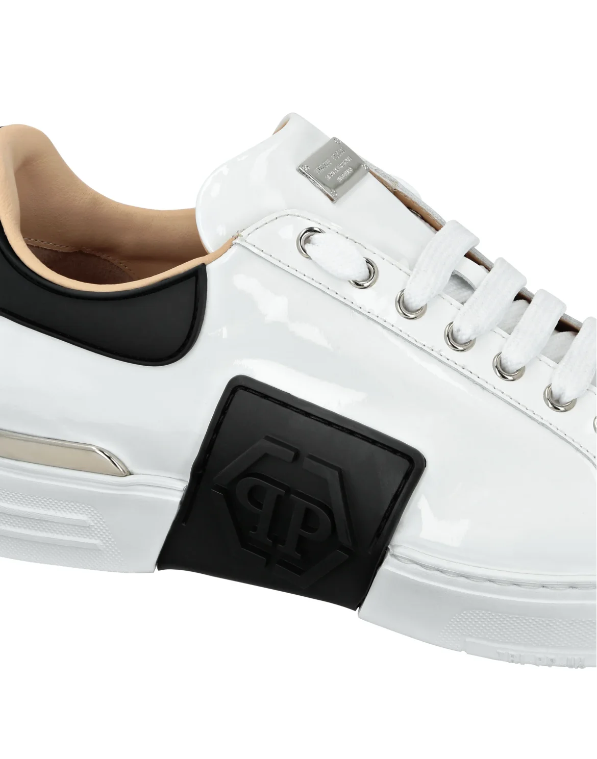 Patent Leather Lo-Top Sneakers Hexagon, цвет: Белый