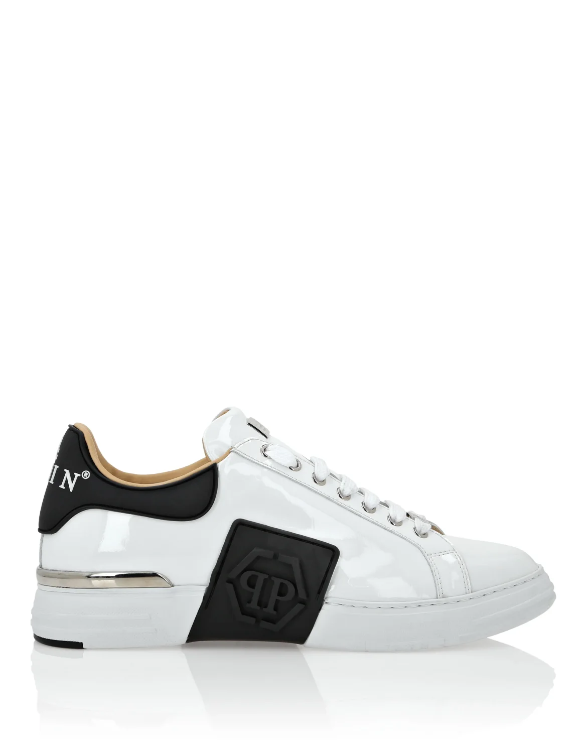 Patent Leather Lo-Top Sneakers Hexagon, цвет: Белый