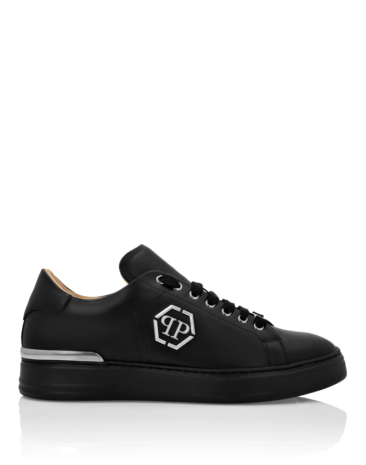Nappa Leather Lo-Top Sneakers Hexagon, цвет: Черный