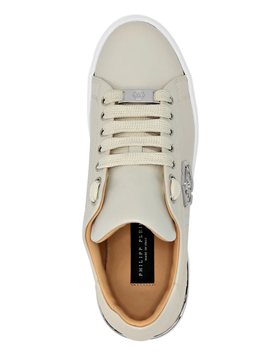 Nappa Leather Lo-Top Sneakers Hexagon, цвет: Бежевый