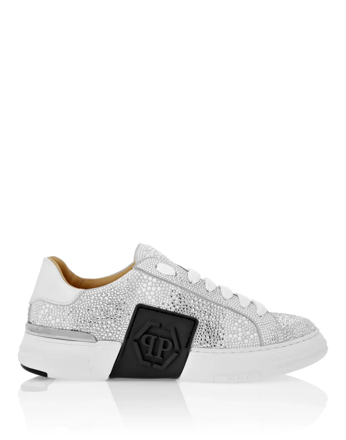 Suede Lo-Top Sneakers Strass Hexagon, цвет: Белый