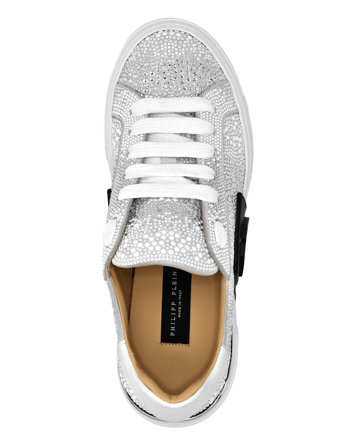 Suede Lo-Top Sneakers Strass Hexagon, цвет: Белый