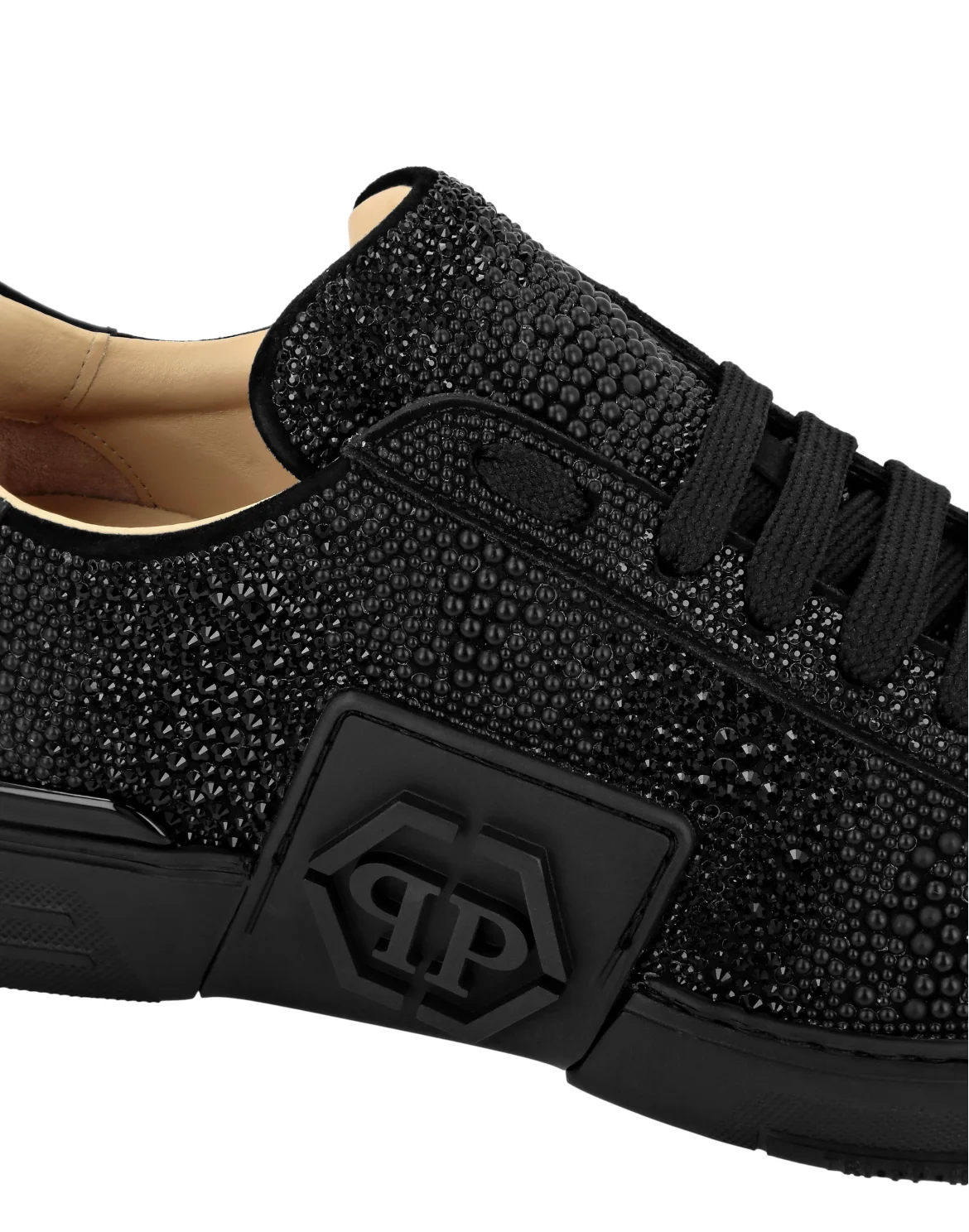 Suede Lo-Top Sneakers Strass Hexagon, цвет: Черный