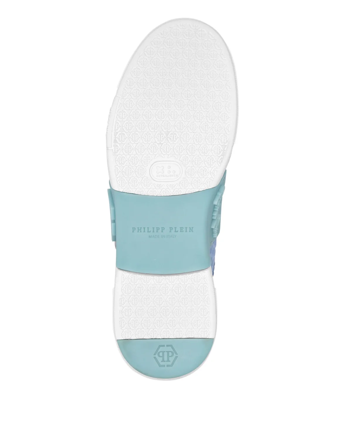 Croco Printed Leather Lo-Top Sneakers Hexagon, цвет: Голубой