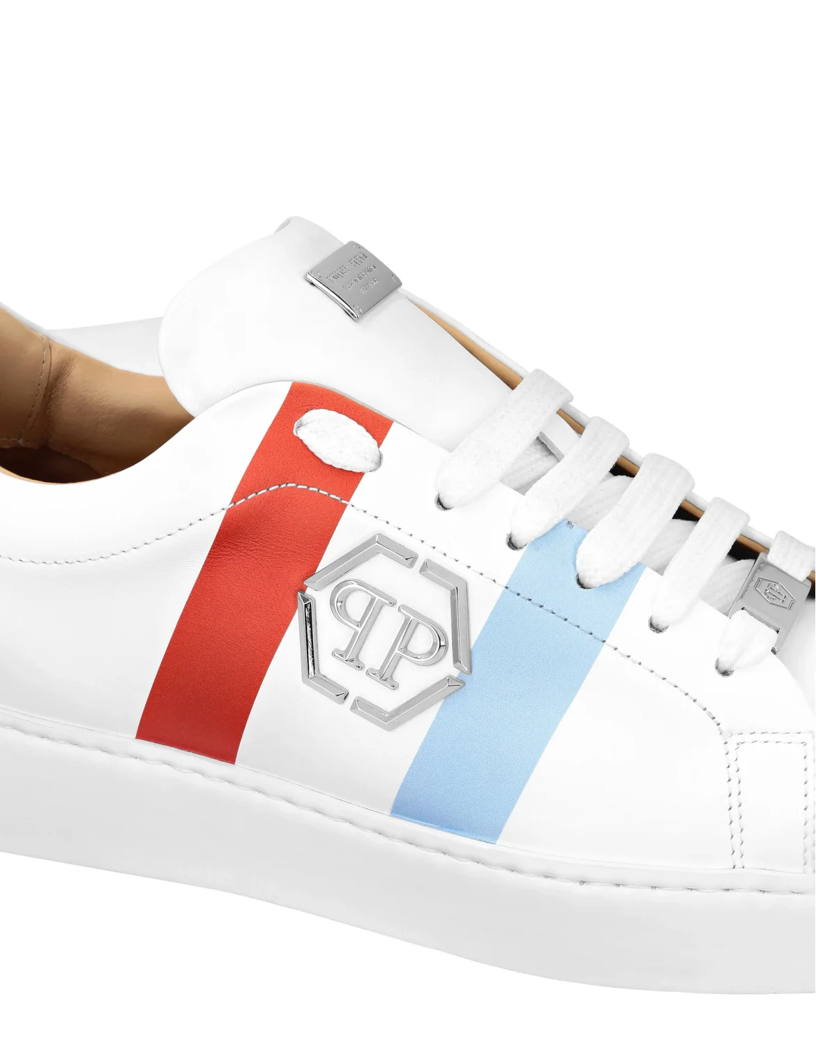 Leather Lo-Top Sneakers Hexagon, цвет: Белый