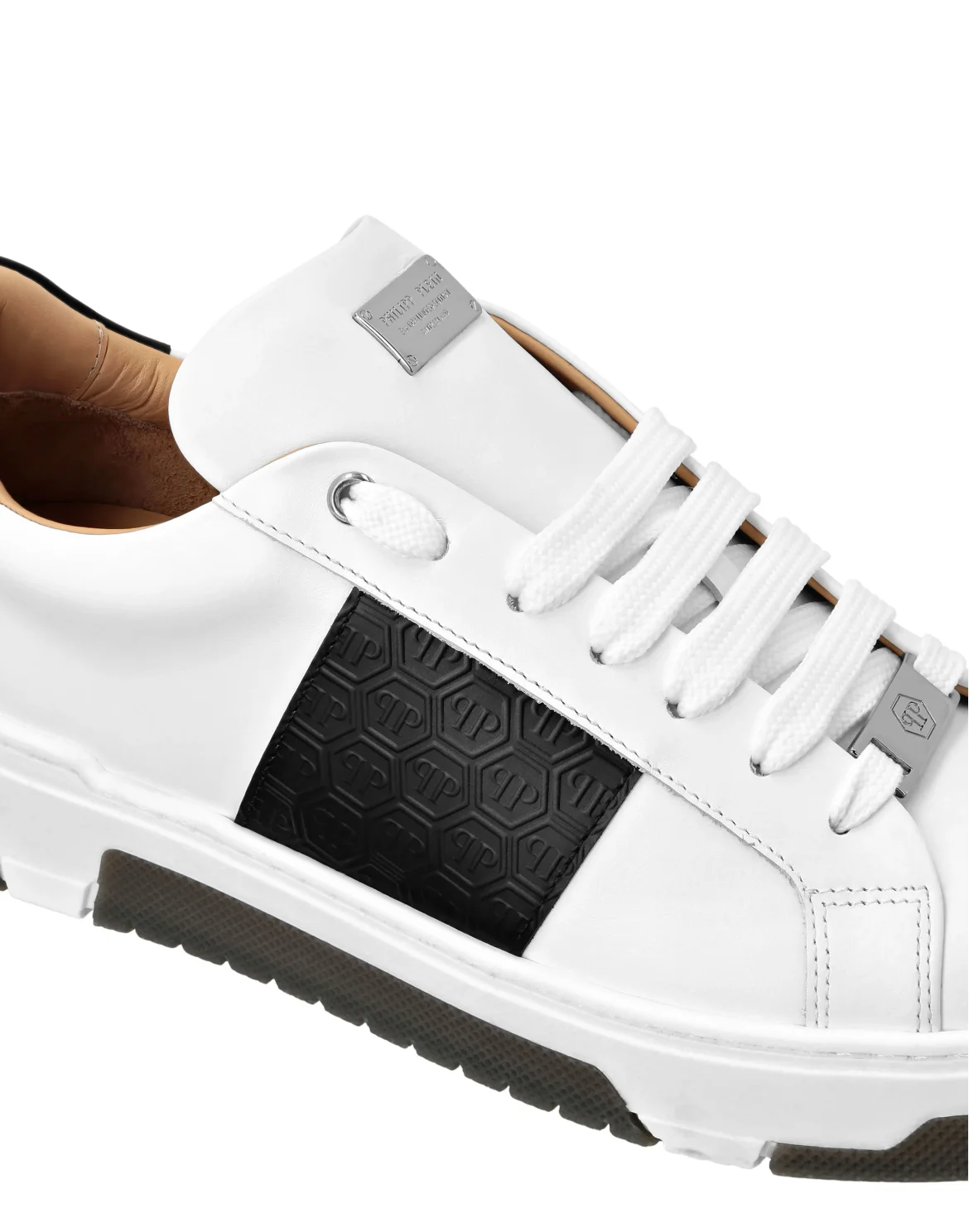 Leather Lo-Top Sneakers Monogram, цвет: Белый